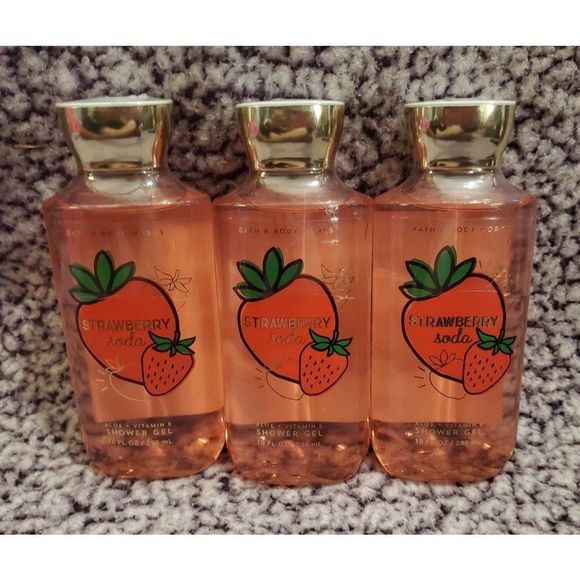 Bath & Body Works Strawberry Soda Shower Gel Set of 3